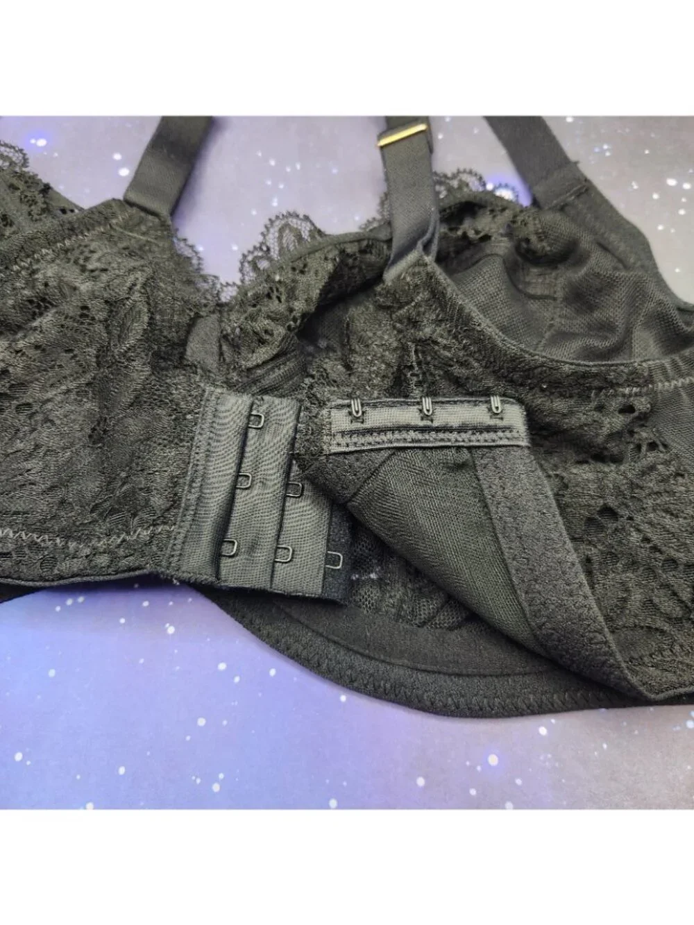 Auden Solid Black w Lace Underwire Full Coverage Unlined Bra 42 D NEW - Picture 6 of 6